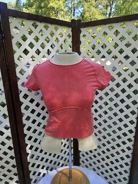 We The People Protagonist Cropped Tee Coral Pink, Size Small